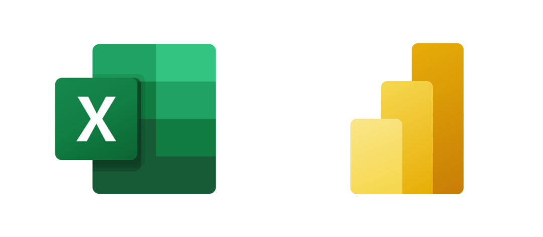 Excel vs Power BI logo landscape